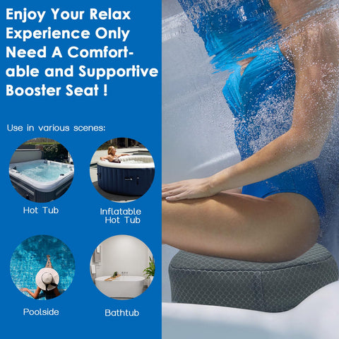 AEROiVi booster seat with non-slip bottom provides secure spa seating.