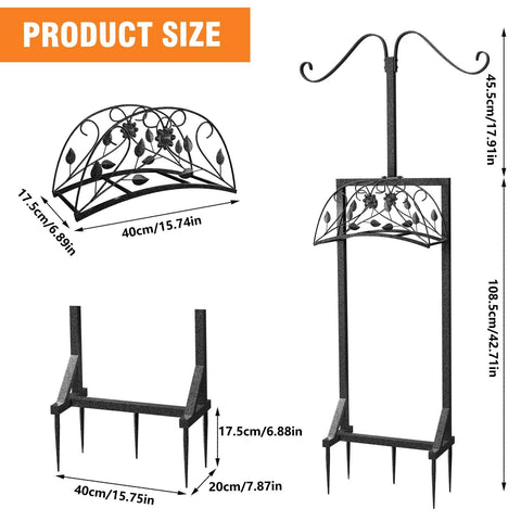 AESOME heavy-duty iron hose stand with protective coating withstands outdoor use.
