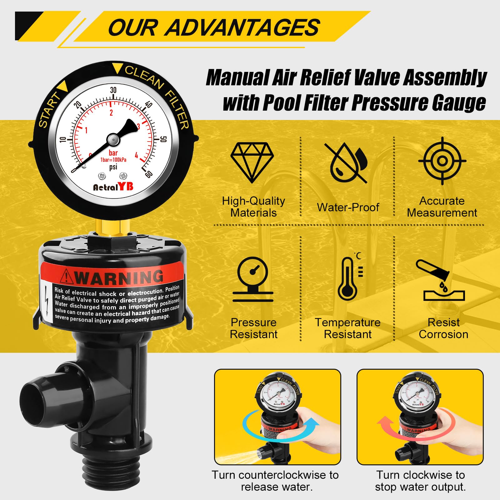 Durable AetralYB valve body with corrosion-resistant construction for outdoor use.