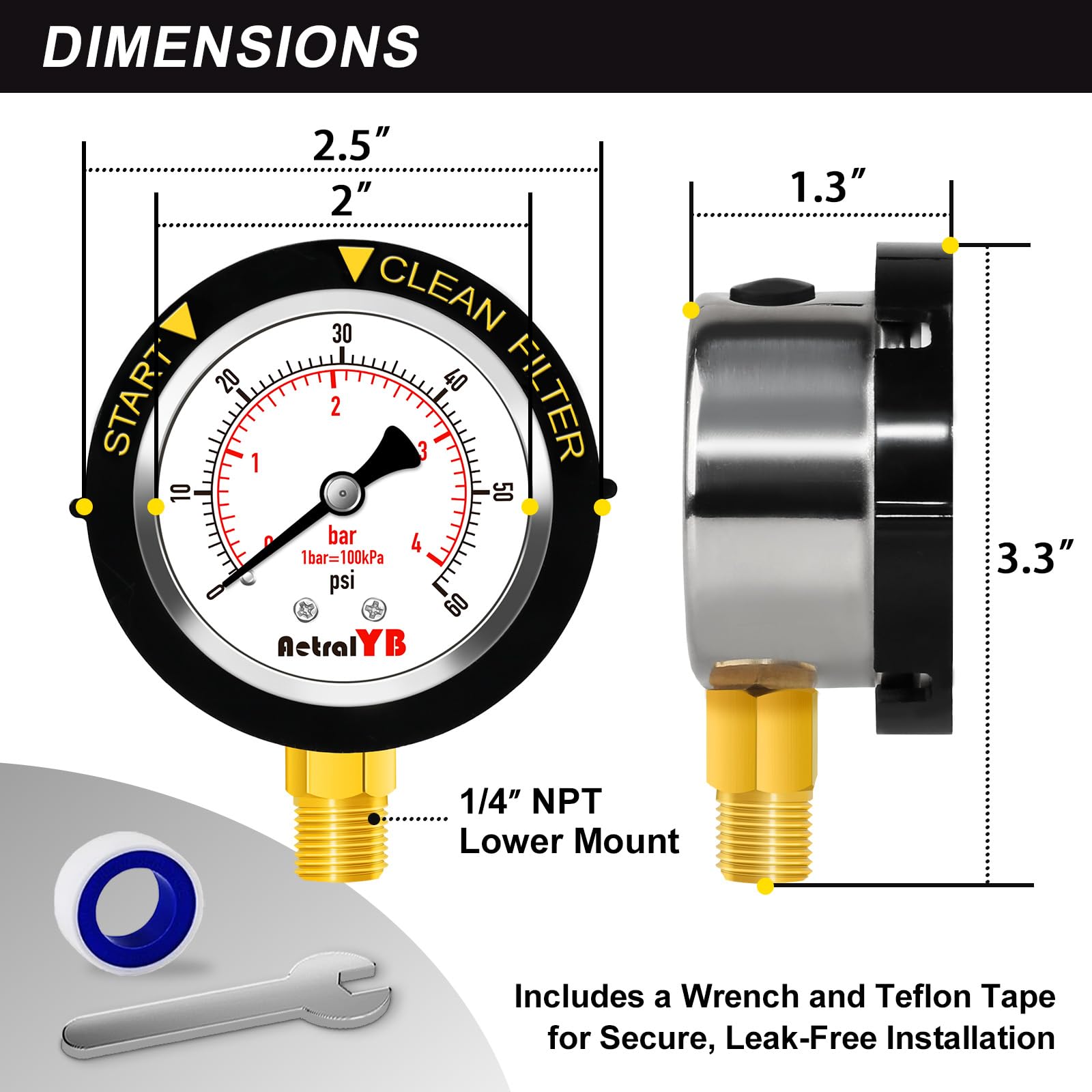 Suitable for chlorinated and saltwater systems without corrosion