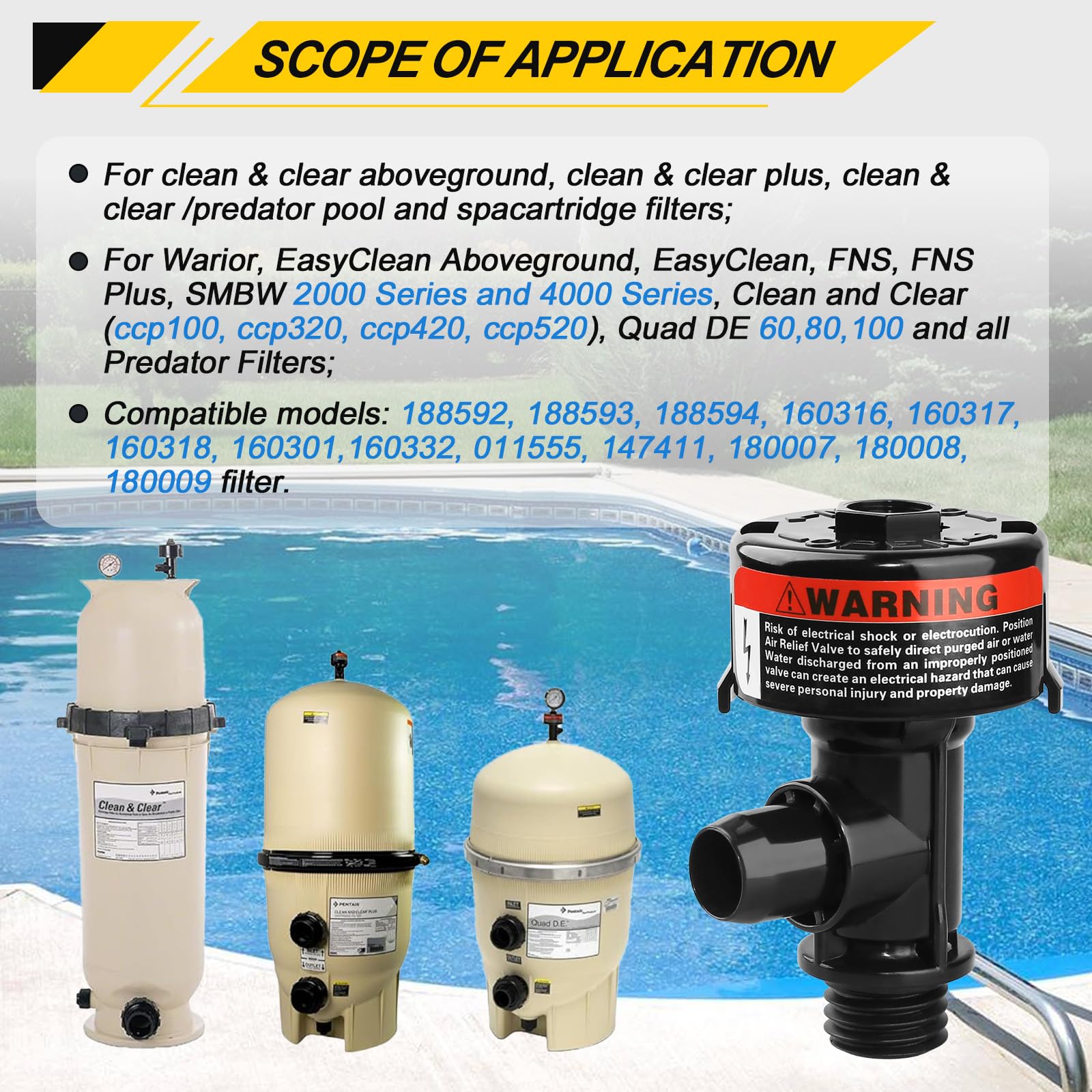 Spa and pool filter setup using the AetralYB valve for high-flow operation.