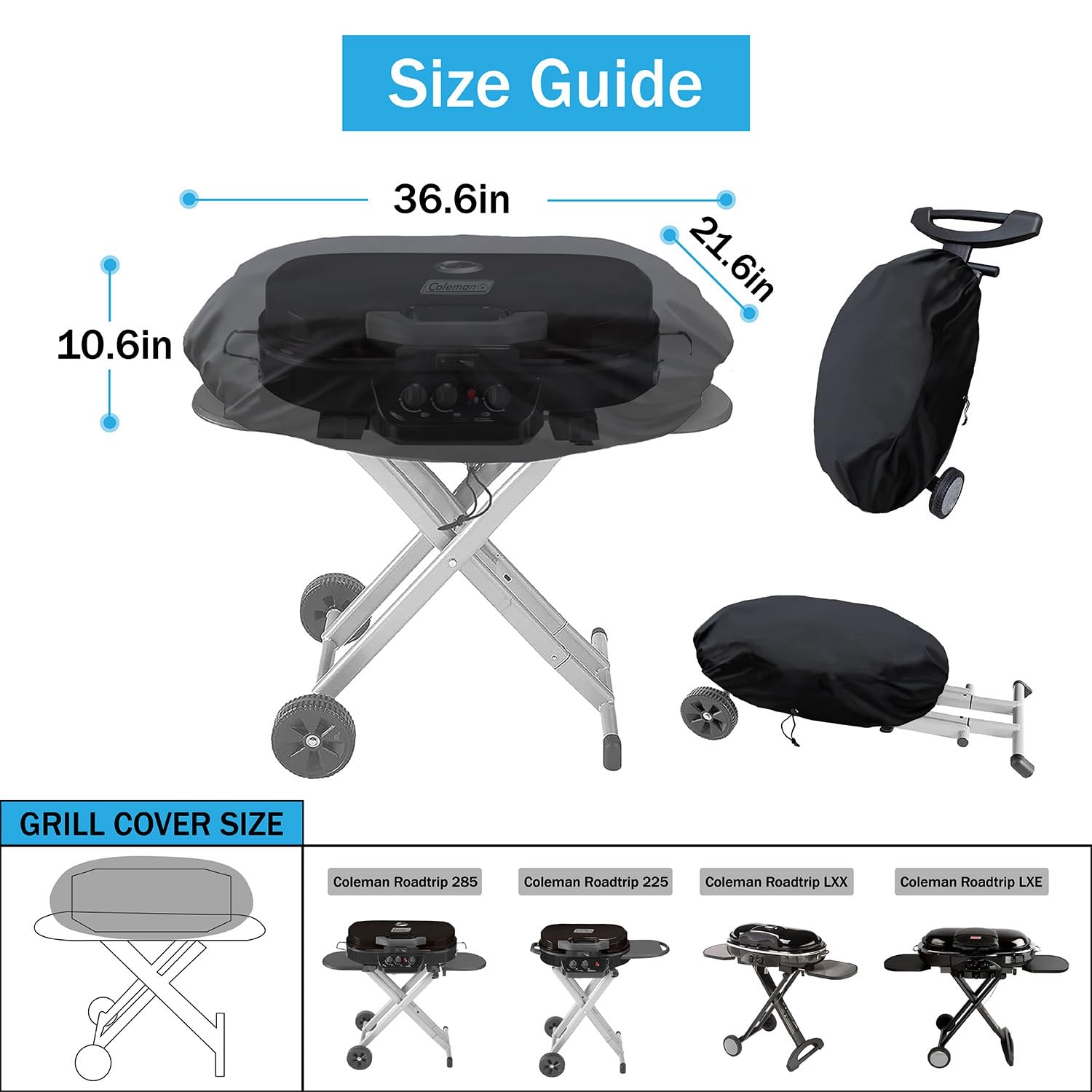 AEVENZ grill cover waterproof material shields grill from moisture and dust.