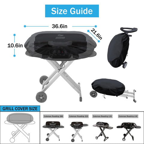 AEVENZ grill cover waterproof material shields grill from moisture and dust.