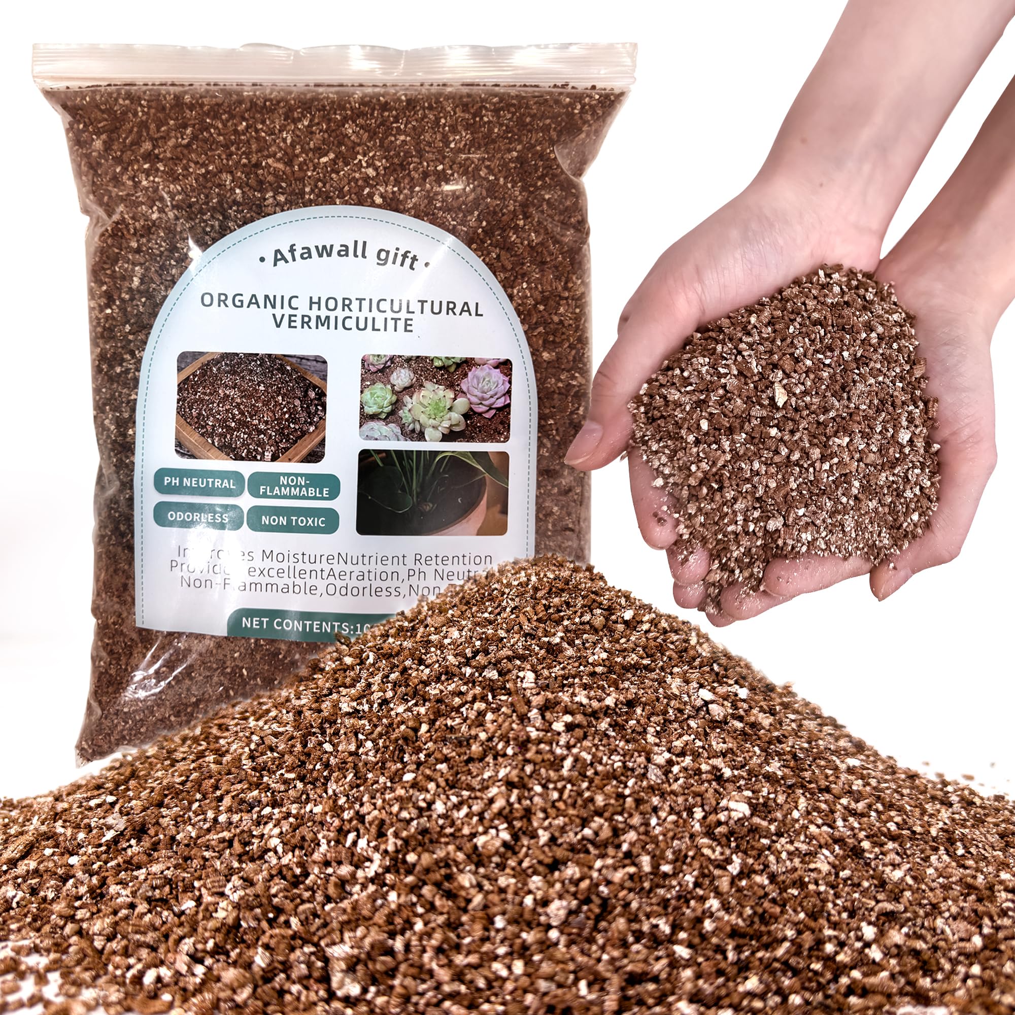Afawall gift organic vermiculite bulk bag improves soil aeration and moisture retention