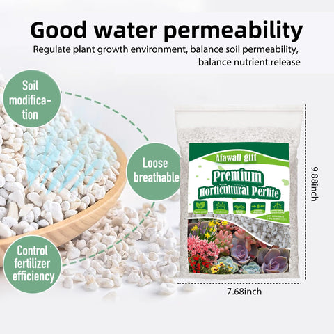 Afawall Gift perlite illustrates improved soil aeration and drainage in a garden bed.