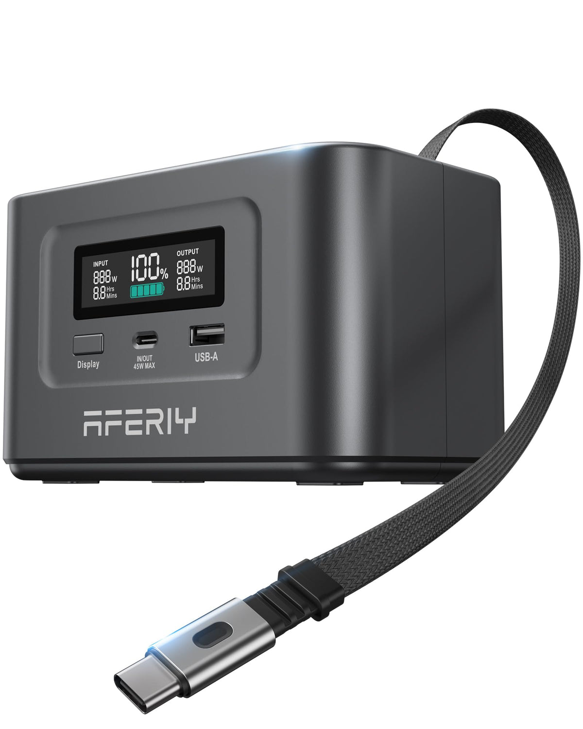 AFERIY power bank station front view for versatile charging on the go.