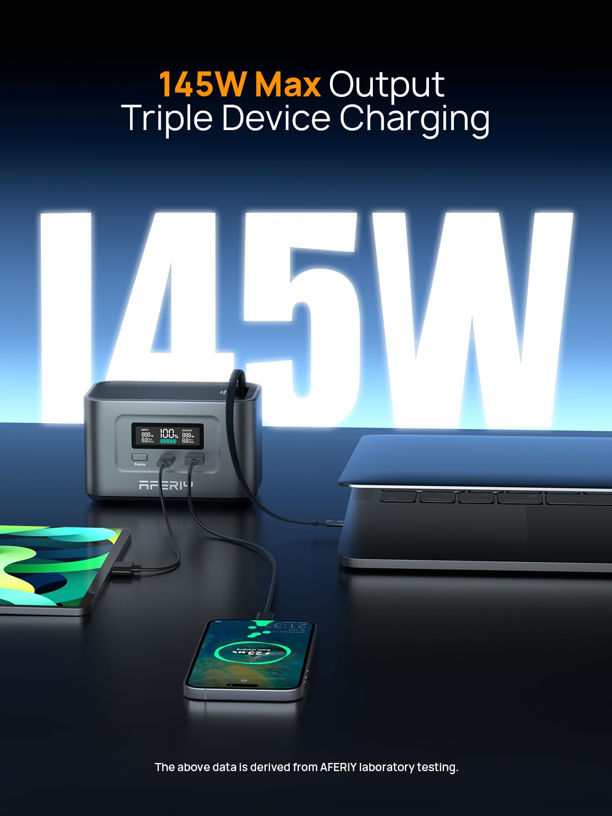 AFERIY power bank station solar charging capability supports outdoor adventures.