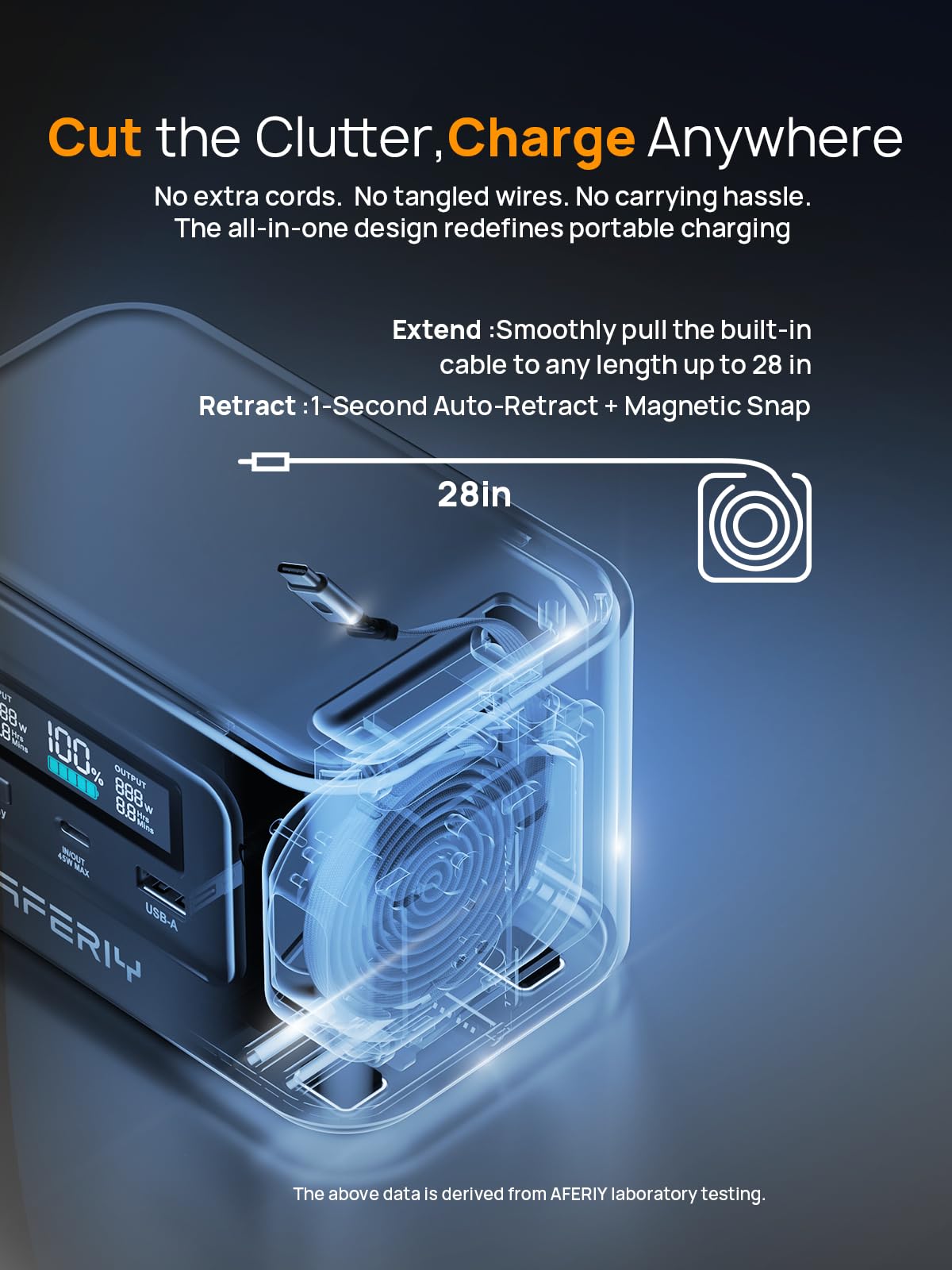 AFERIY power bank station USB-C PD ports power a laptop and smartphone quickly.