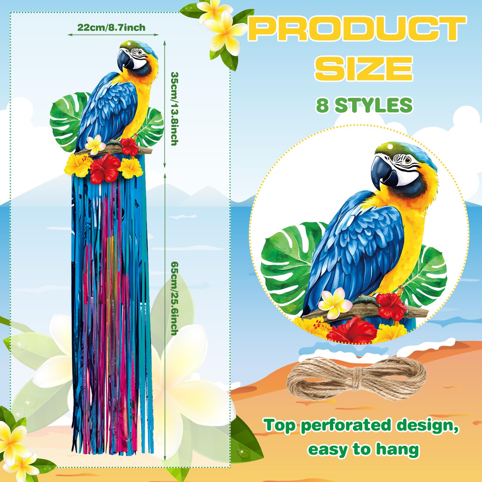 Affrolling door banner sign with birds, ideal for quick party entrance decoration.