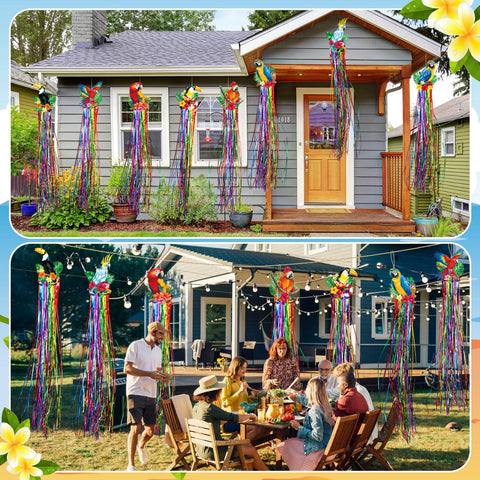 Affrolling birthday party decor kit helps create a playful tropical setting.