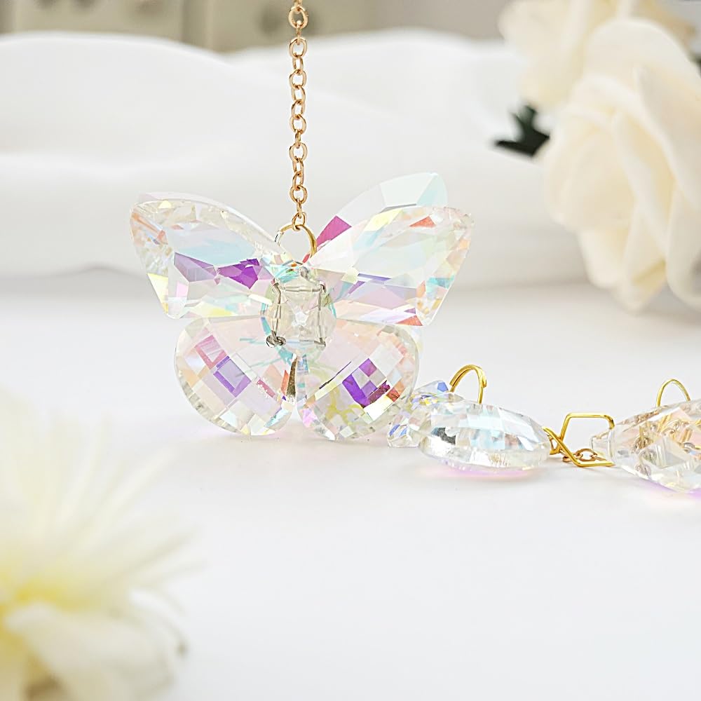 Afiaiwei elegant crystal butterfly hanging brings sophisticated sparkle to decor