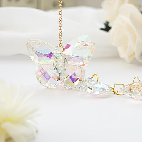 Afiaiwei elegant crystal butterfly hanging brings sophisticated sparkle to decor