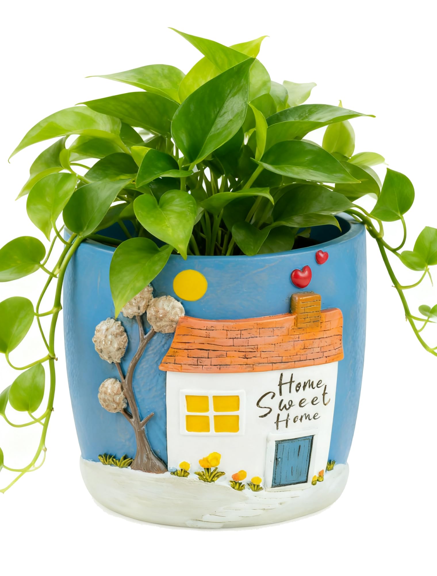 Afigurna 3D art planter with cottage scene adds warmth to living spaces