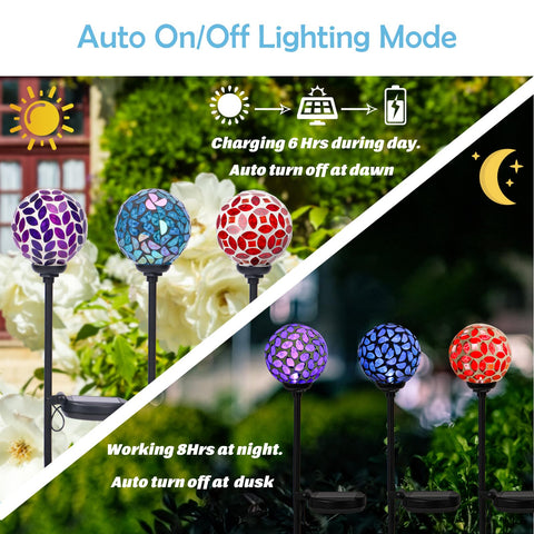 Afirst crackle-glass reflection creates colorful shimmer when illuminated by sunlight.