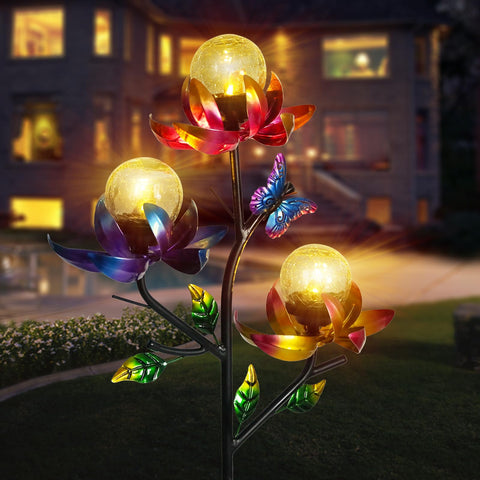 Afirst lotus spinner color cycle creates a bright focal point day and night