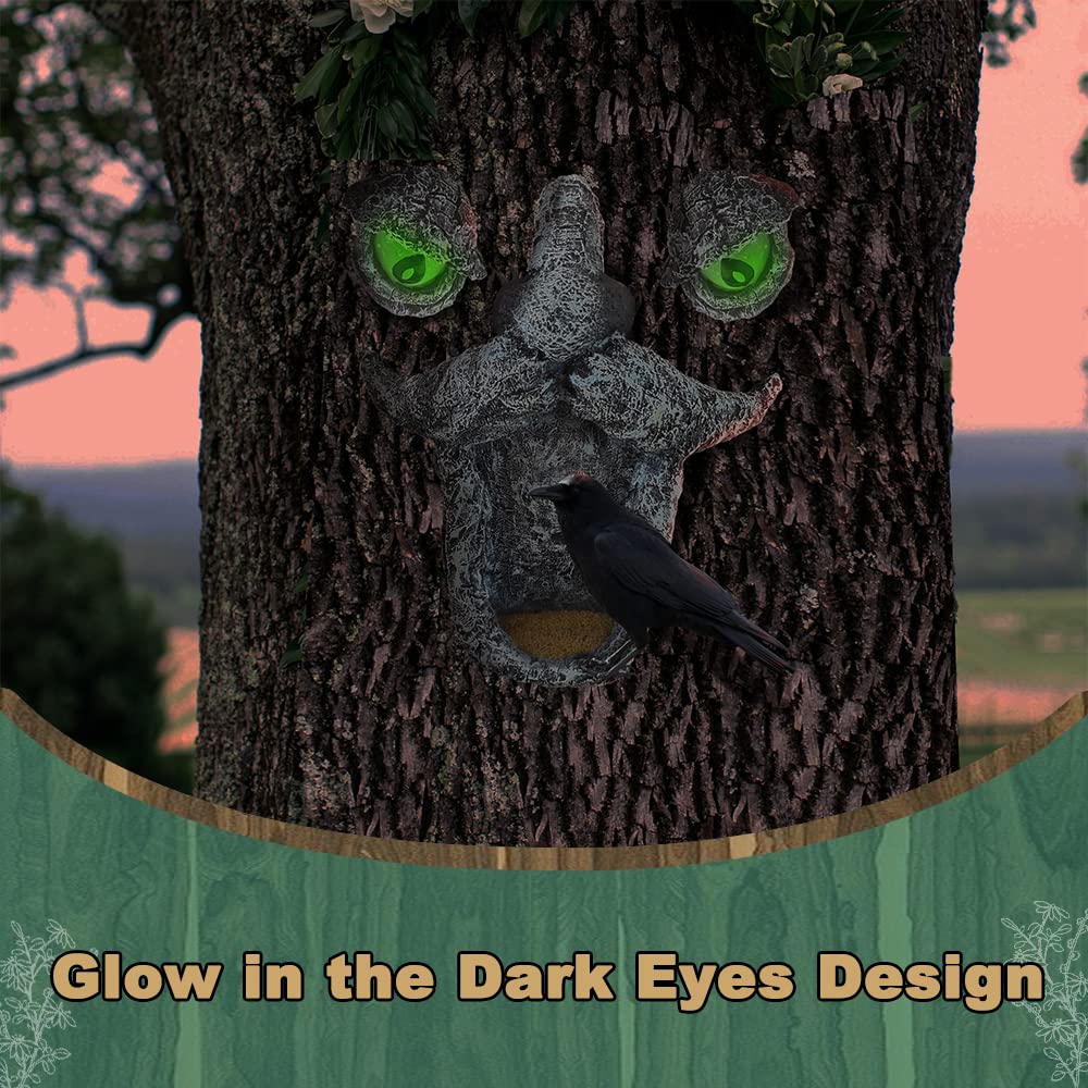 Aflowa Tree Faces Decor enhances outdoor spaces with whimsical yard art