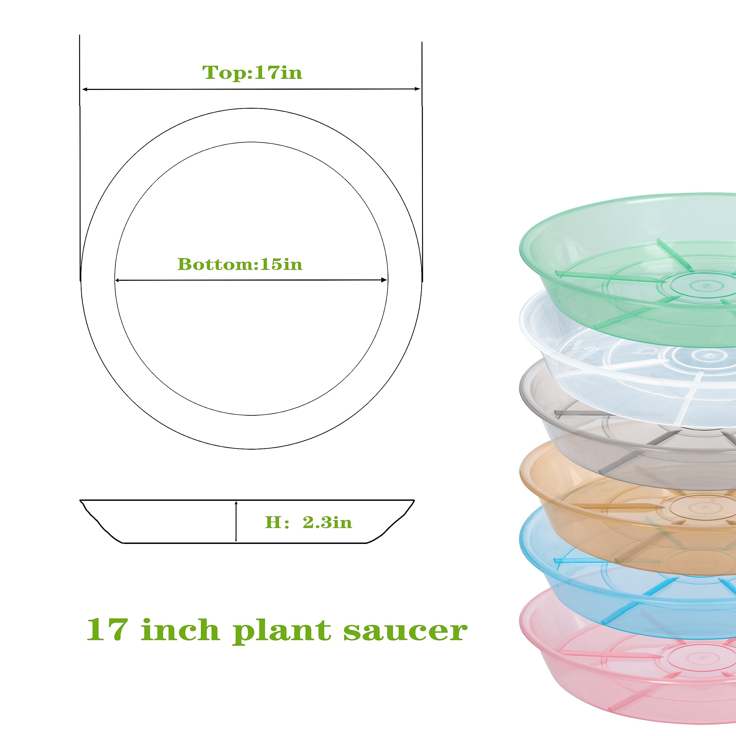 Afrine heavy-duty PP plastic saucer demonstrates durability for outdoor pots.