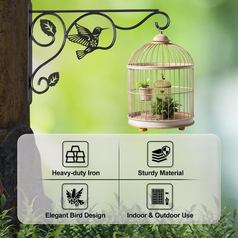 Aftermat heavy-duty iron wall hanger supports up to 30 lbs for pots and lanterns.