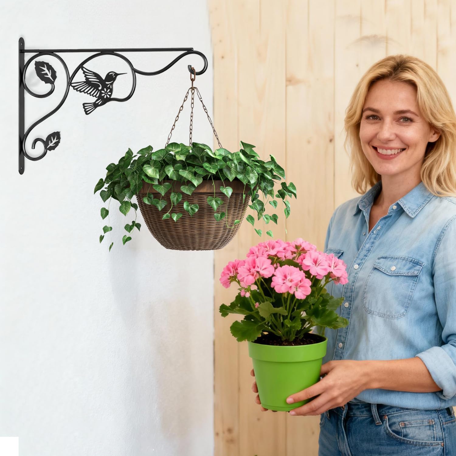 Aftermat indoor-outdoor hook is versatile for wind chimes, lanterns, and feeders.