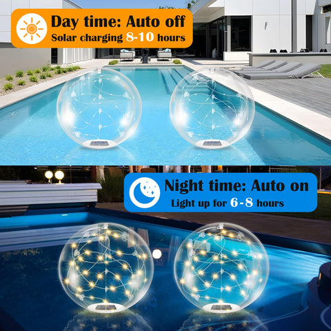 afzdby floating pool light ball enhances outdoor celebrations with a warm 3000K glow.