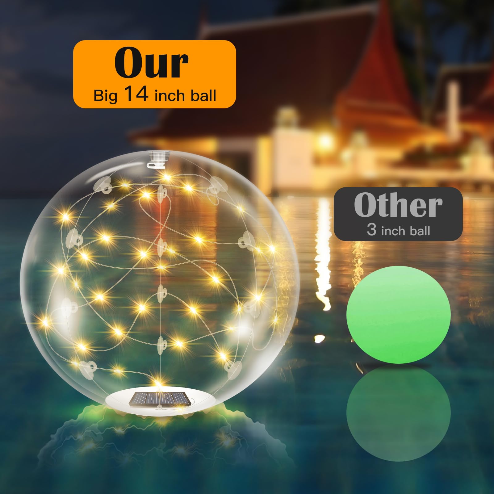 afzdby floating pool light ball auto on after dusk for effortless evenings.