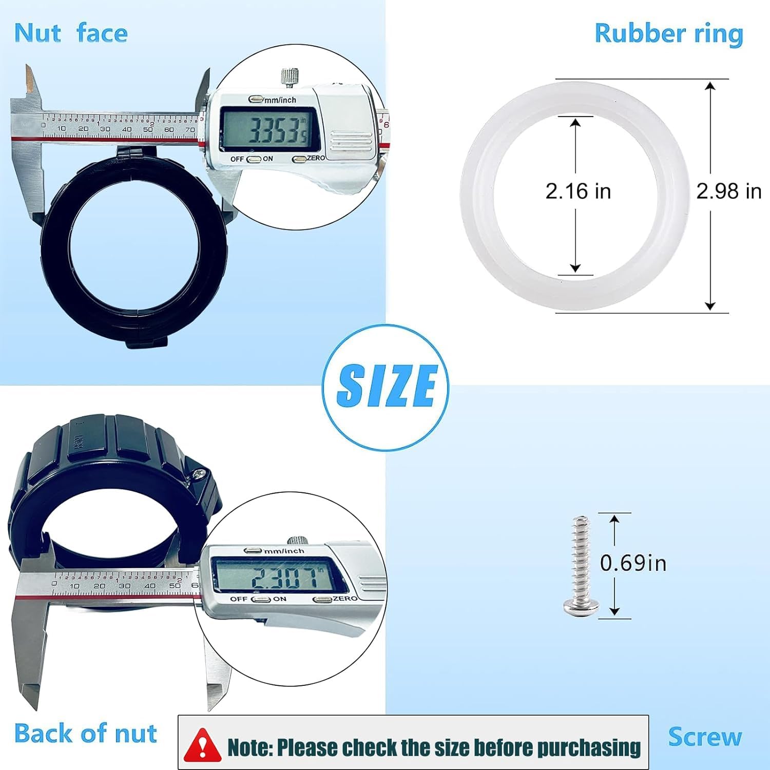 AFZZ hot tub pump union screws for quick, sturdy mounting