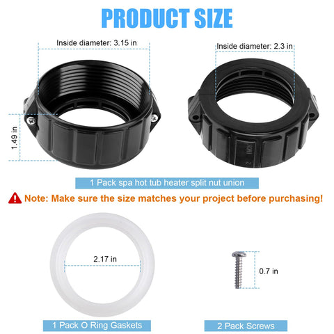 AFZZ 2-inch screws and gasket accompany the union for easy DIY installation.