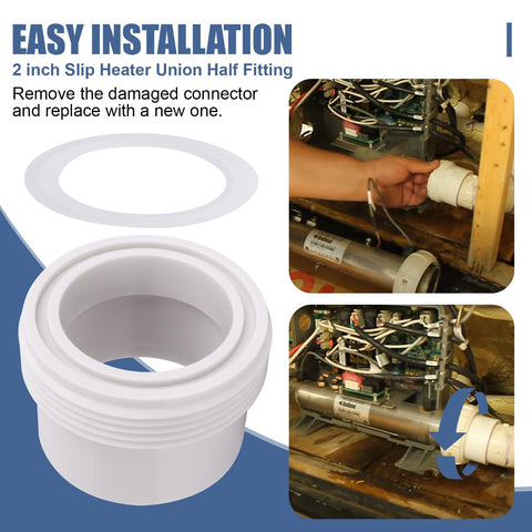 AFZZ spa heater union installation for simplified hot tub plumbing.