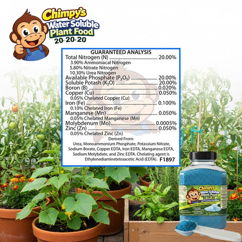 AgChimp Chimpy growth leaves for indoor and outdoor containers.