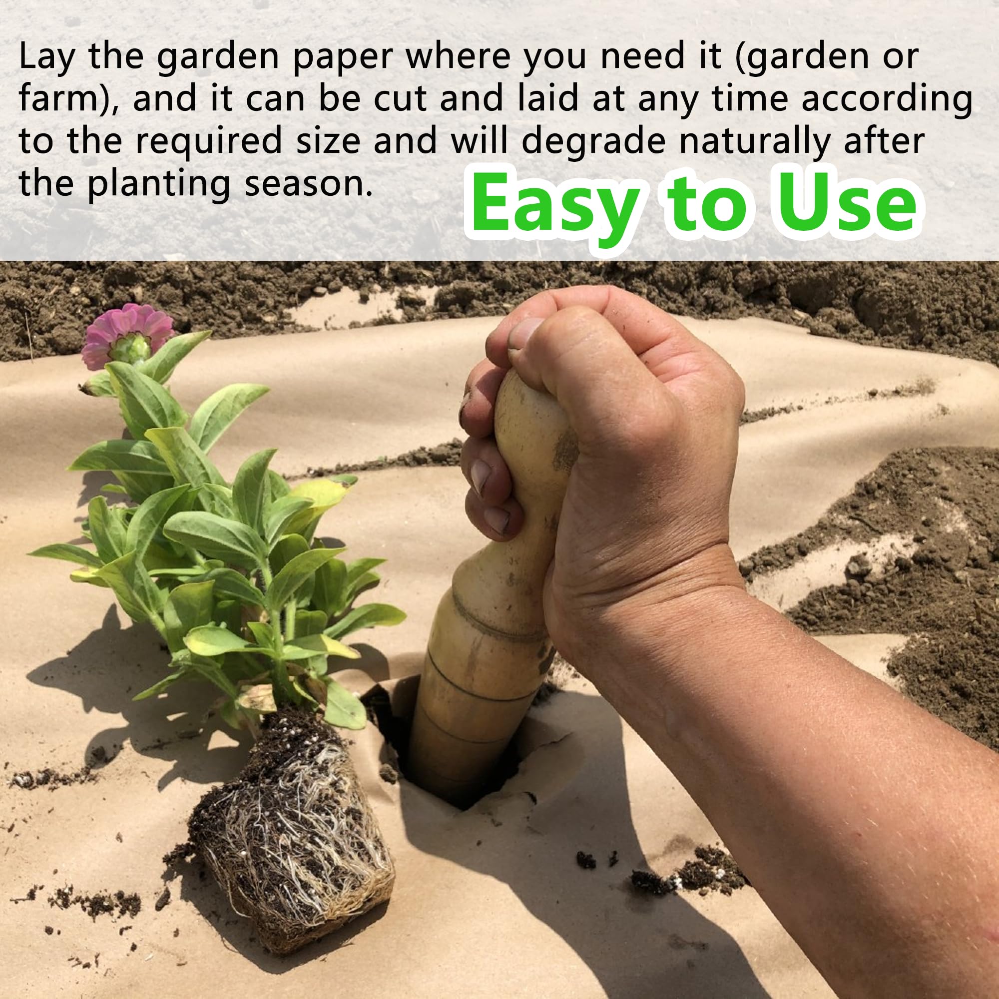 AGEGOMIC open-fiber kraft paper allows airflow and moisture for healthy soil
