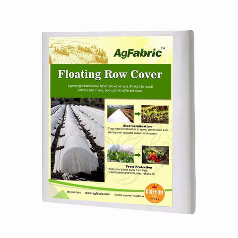 Agfabric floating row cover 10x25ft protects vegetables with breathable fabric.
