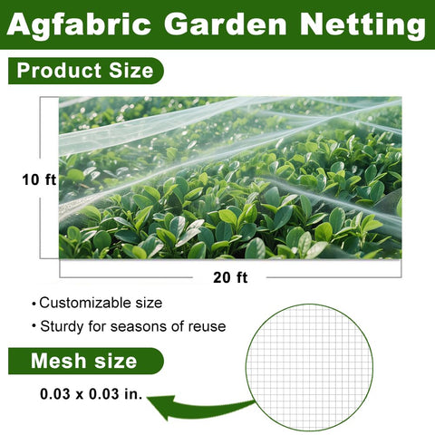 Agfabric insect barrier close-up showing ultra-fine mesh for pest protection.