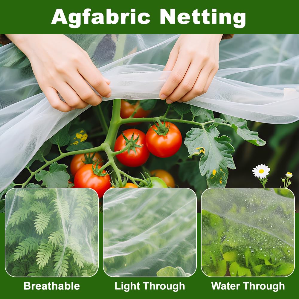 Agfabric row cover mesh protecting fruits and vegetables while preserving airflow.