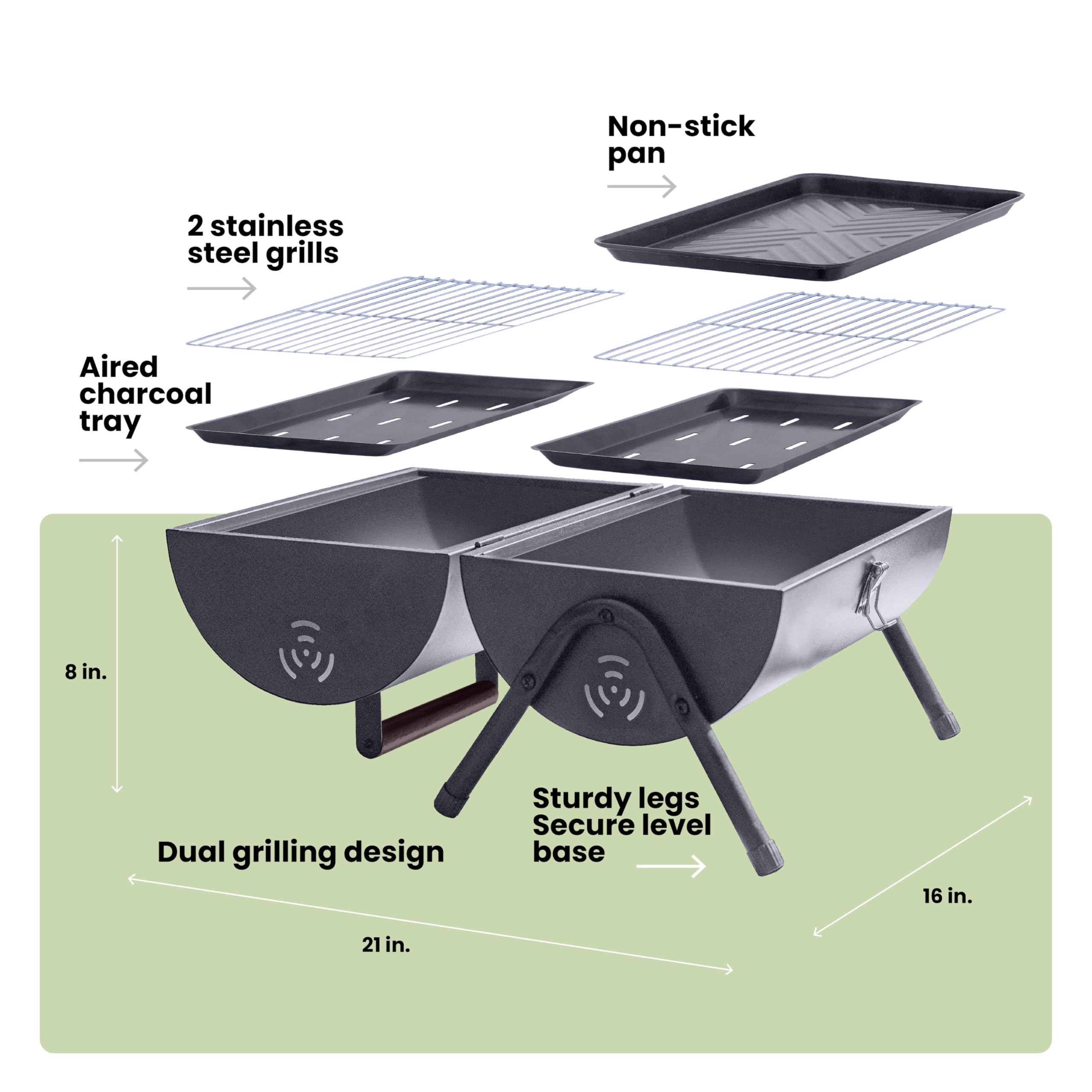 ALDO GREAT GOODS AGG portable charcoal grill top view showing compact barrel silhouette