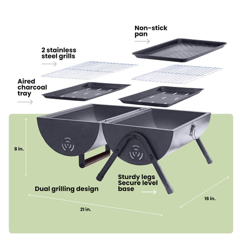 ALDO GREAT GOODS AGG portable charcoal grill top view showing compact barrel silhouette