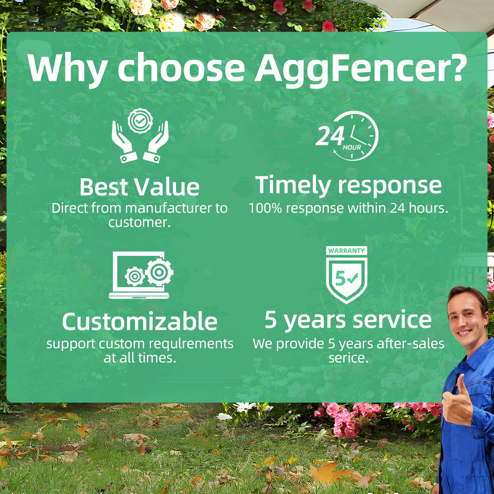 AggFencer options for custom edging sizes