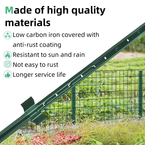 AggFencer green galvanized post closeup showing durability