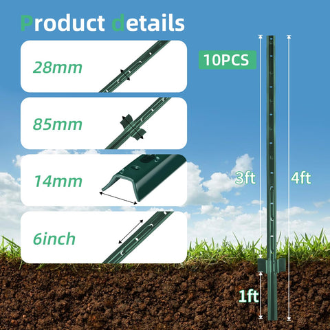 AggFencer U-post for wire fencing on the side