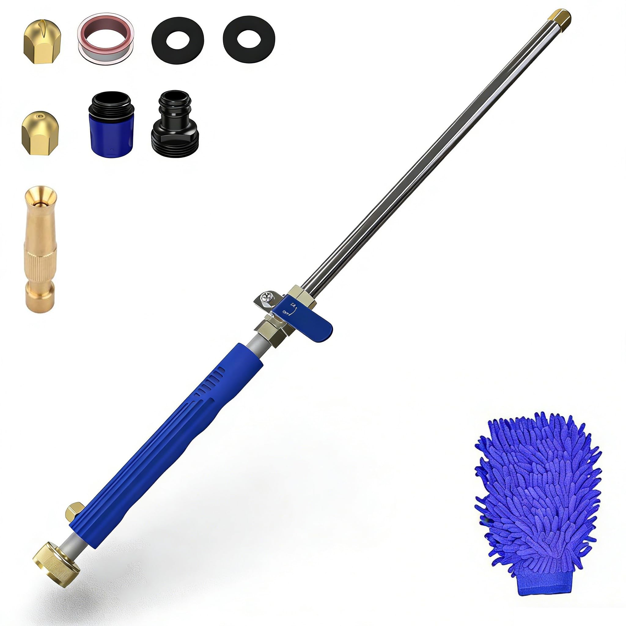 AgiiMan jet nozzle with high-pressure hose assembly delivers powerful cleaning.