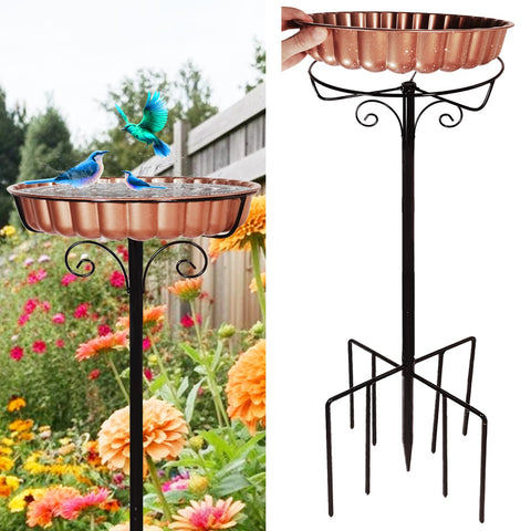 AGGQQA rustproof bird bath bowl for outdoor use with durable metal construction.