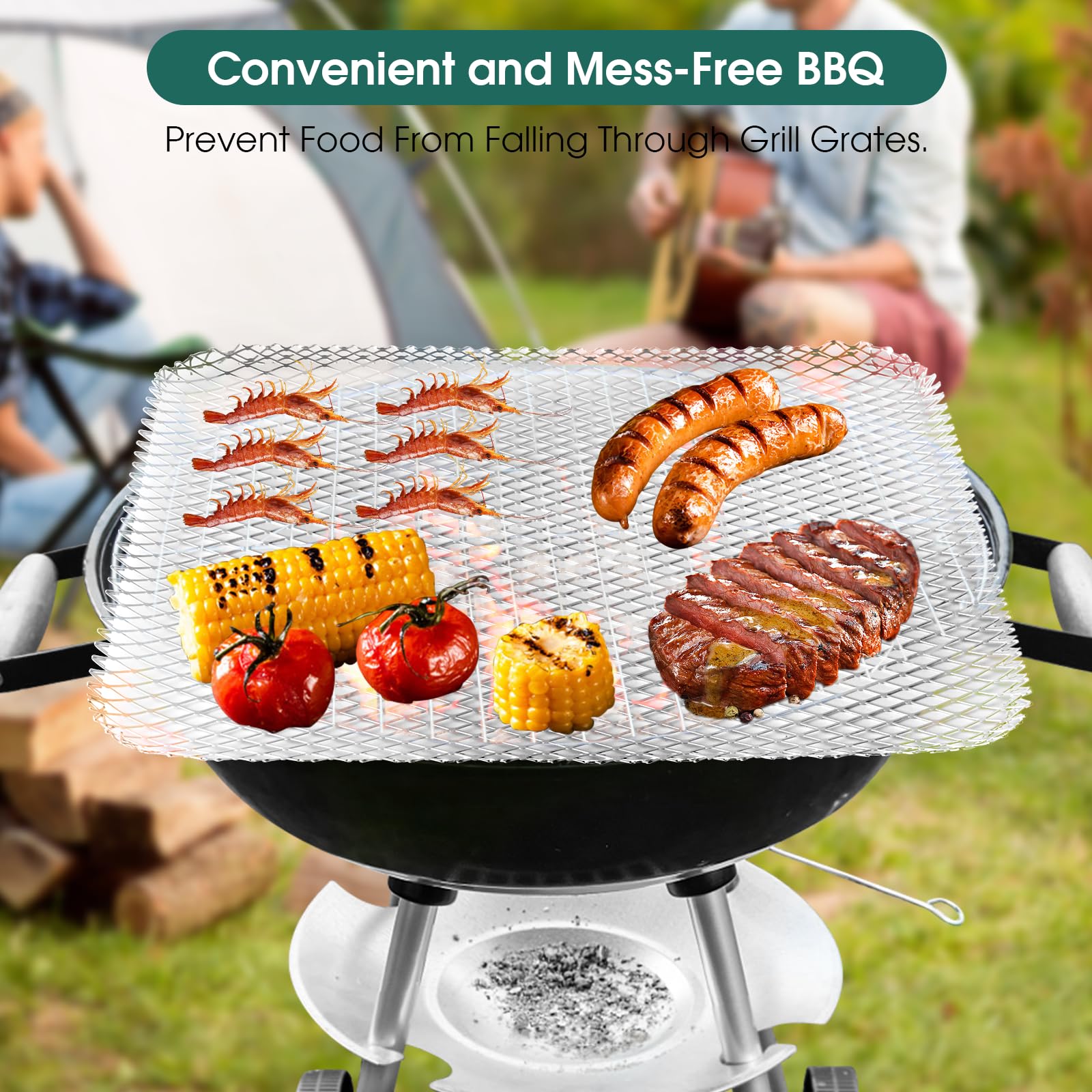 Aglehome grill topper close-up reveals the durable non-melt material.
