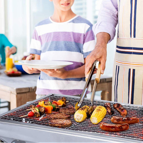 AGM Barbecue Charcoal Grill stainless steel body withstands heat for durable grilling.