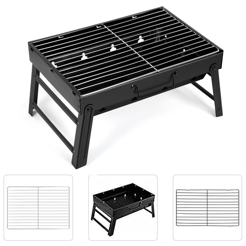 AGM portable charcoal grill compact packaging fits in small spaces.