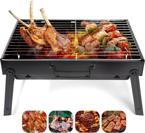 AGM folding portable grill showing compact travel-ready design for on-the-go cooking