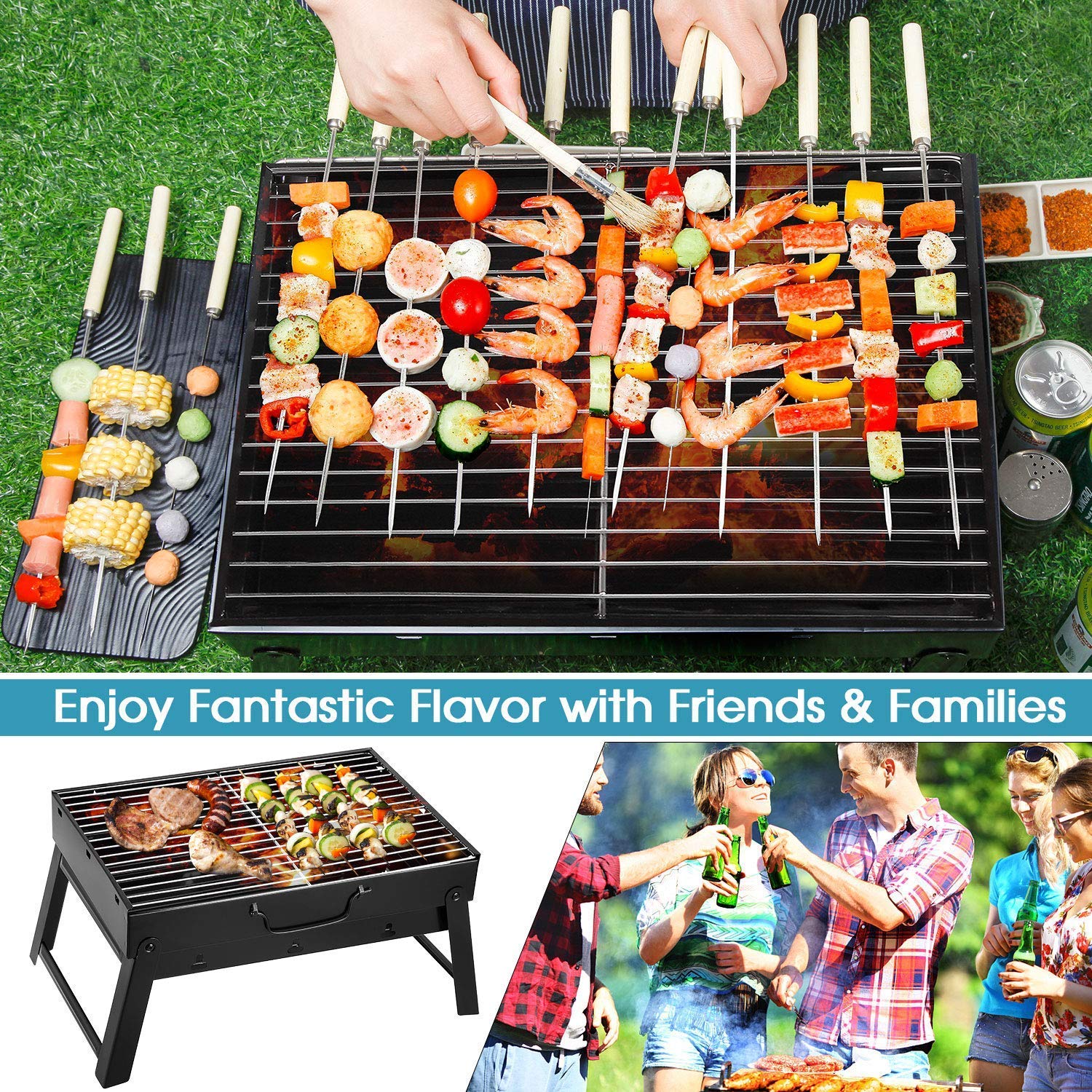AGM table-top outdoor barbecue setup ideal for desk or patio grilling sessions