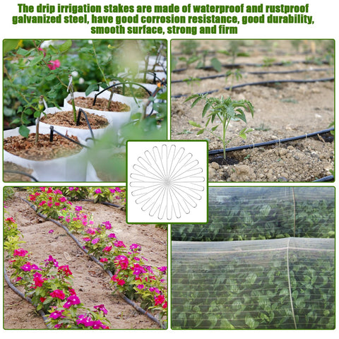 Agolctry versatile stakes fit fabrics and nets for garden projects.
