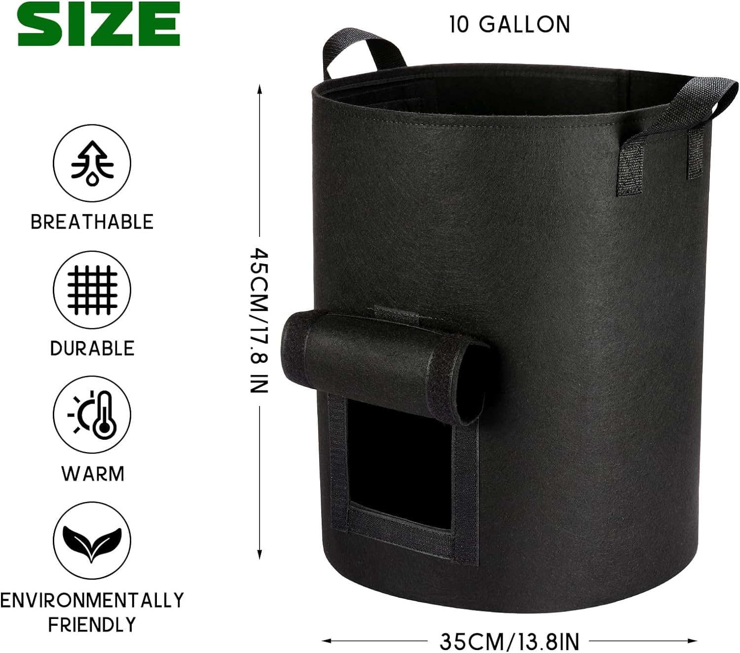 AGOLEAM grow bag handles close-up for easy transport and replanting.