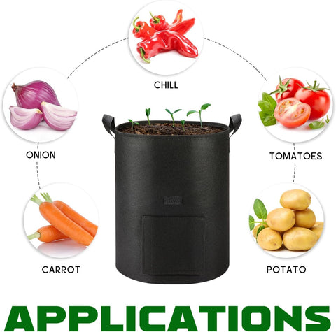 AGOLEAM grow bags suitable for both indoor setups and outdoor gardens.