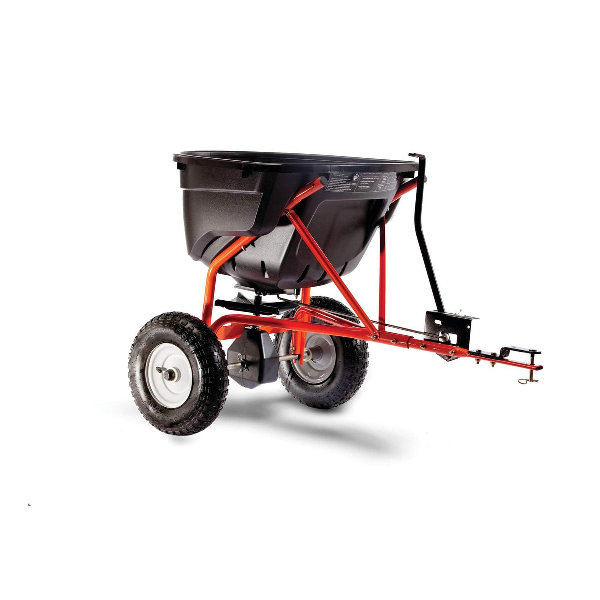 Agri-Fab 45-0463 hopper capacity demonstrated for fewer refills during lawn care.