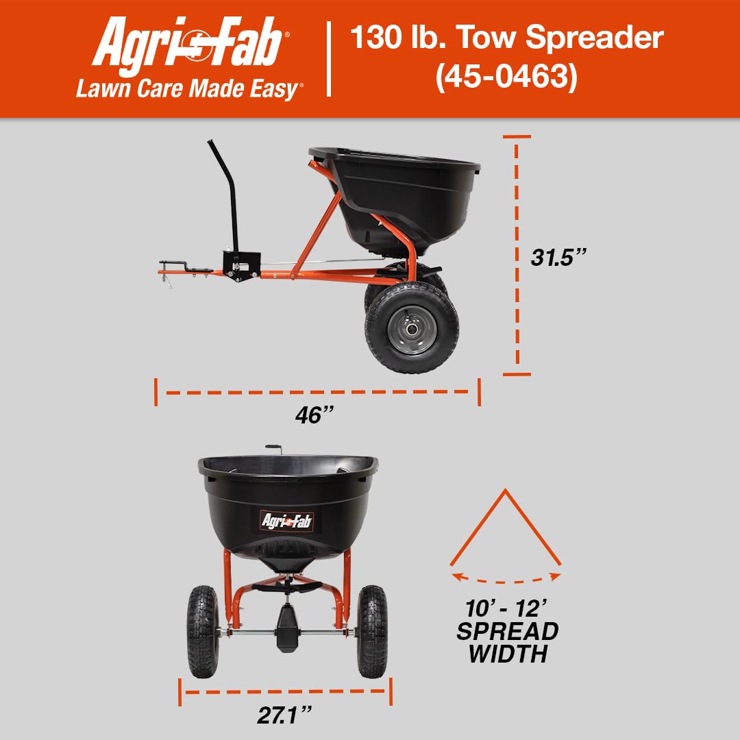 Agri-Fab 45-0463 pneumatic tires provide stable traction on varied terrain.